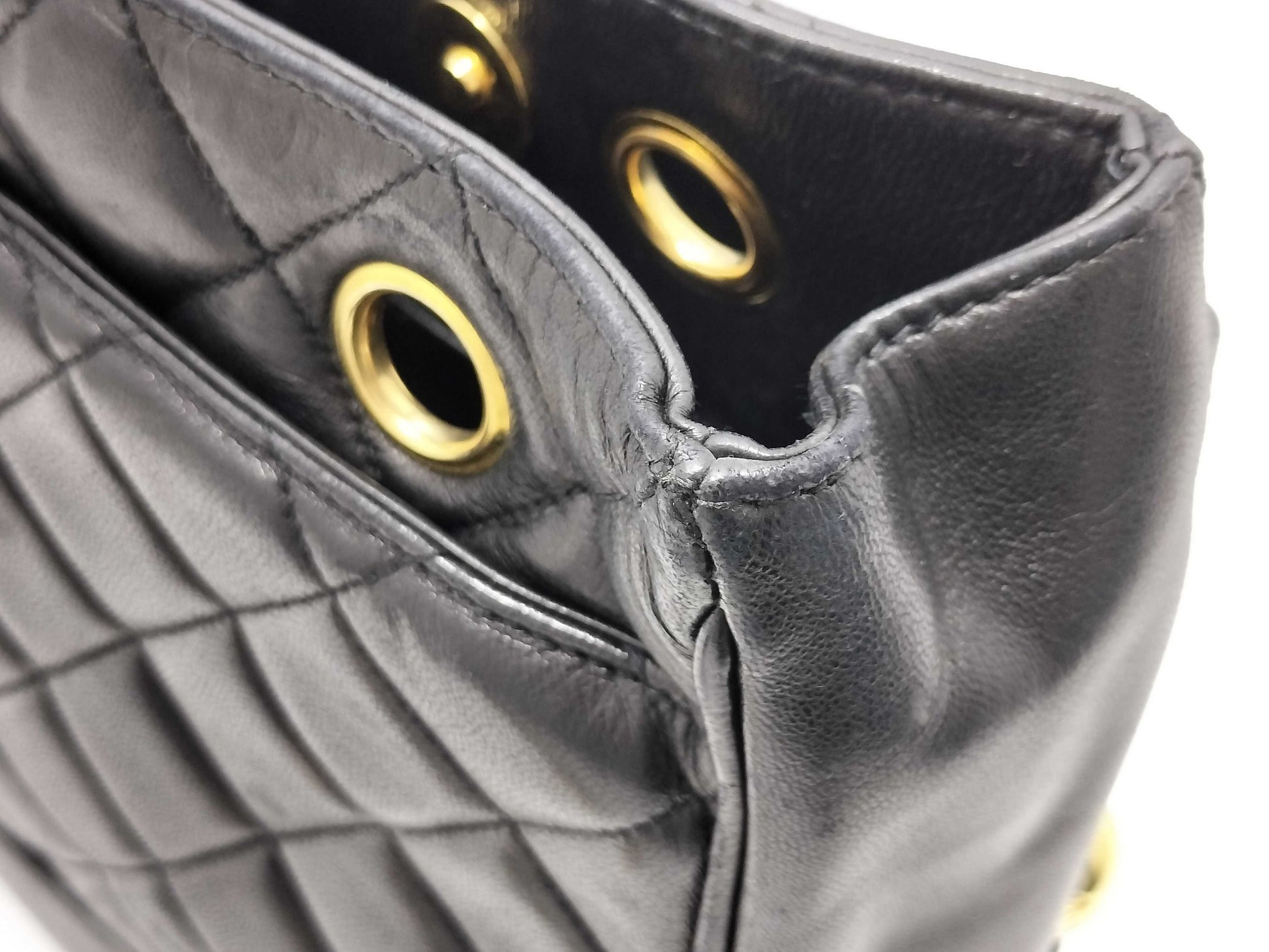 CHANEL [With sticker card] No. 2 Lambskin Chain Tote Bag in Black with Ball Charm