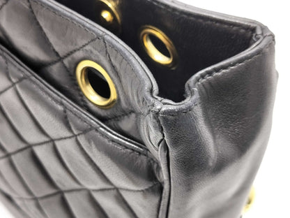 CHANEL [With sticker card] No. 2 Lambskin Chain Tote Bag in Black with Ball Charm
