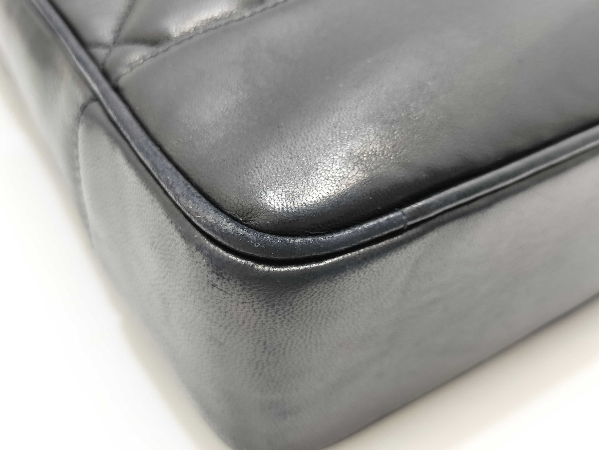 CHANEL [With sticker card] No. 2 Lambskin Chain Tote Bag in Black with Ball Charm