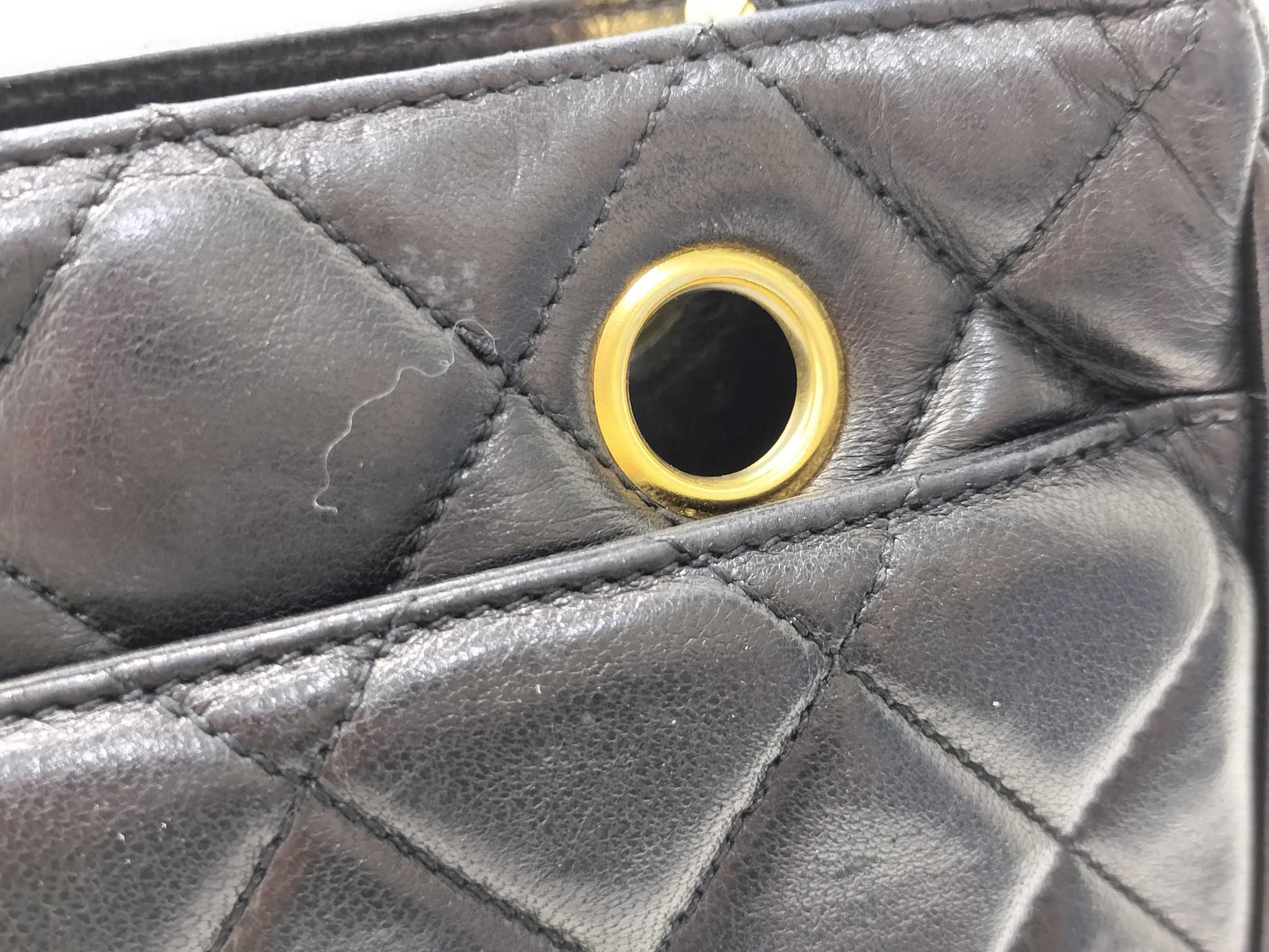 CHANEL [With sticker card] No. 2 Lambskin Chain Tote Bag in Black with Ball Charm