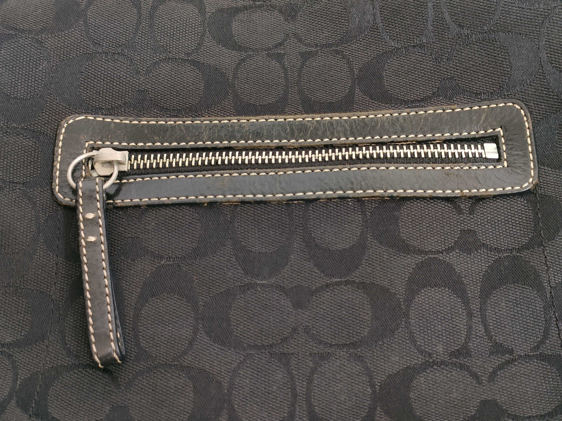 COACH Signature Signature/Nylon x Leather 2-Piece Shoulder Bag