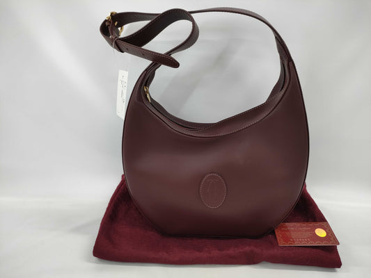 Cartier Stripe Leather One-Shoulder Shoulder Bag