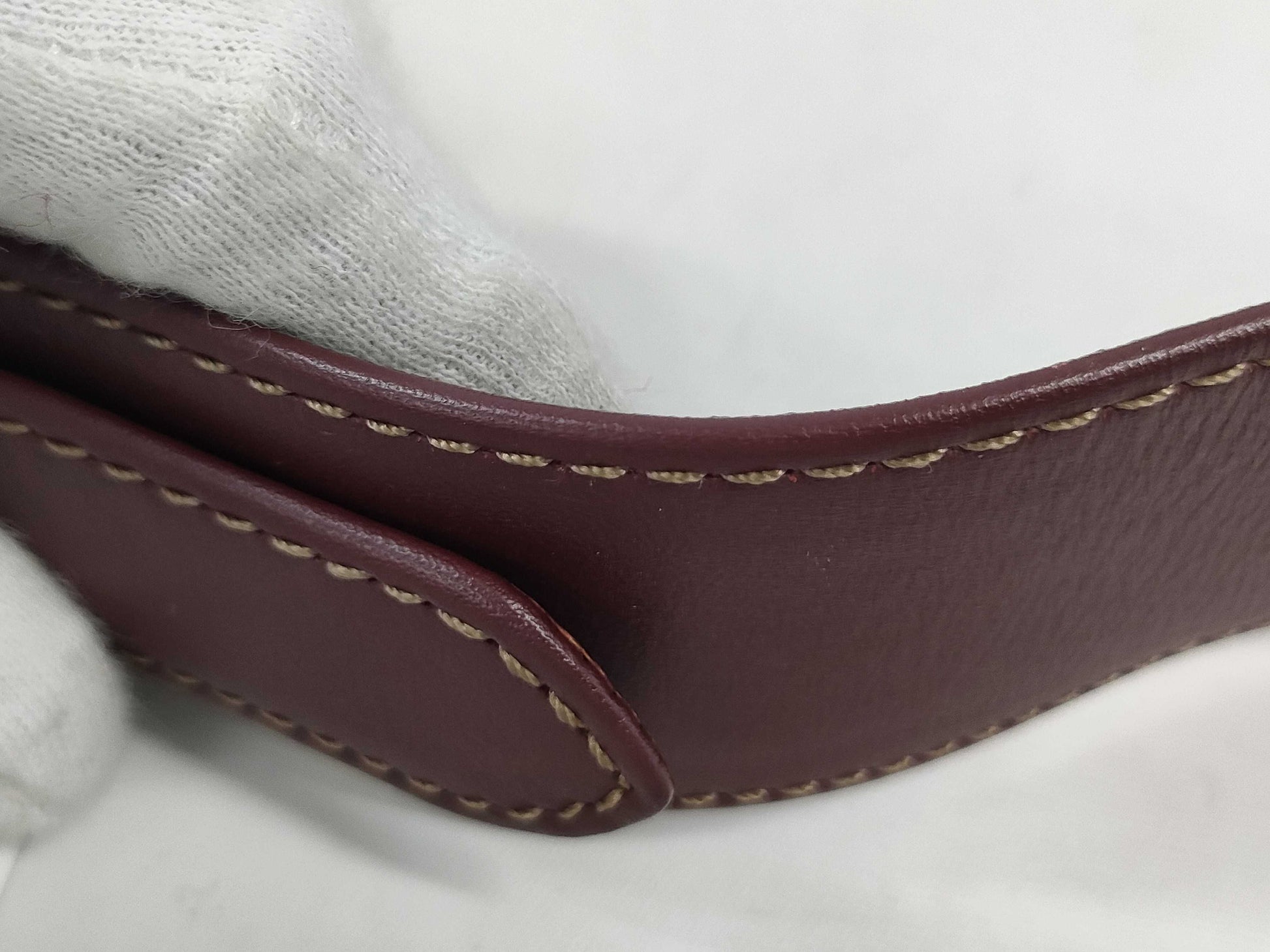 Cartier Stripe Leather One-Shoulder Shoulder Bag