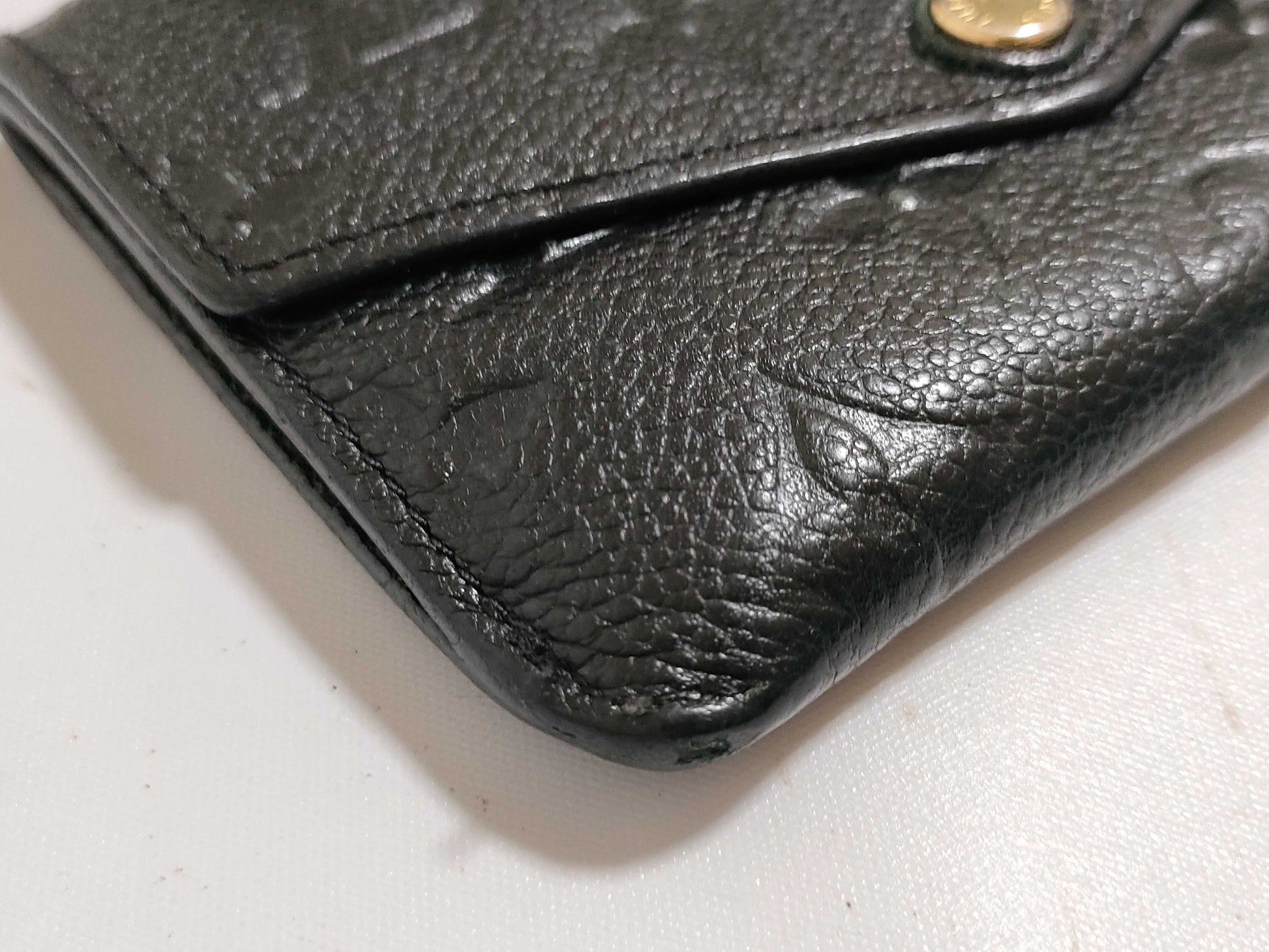 LOUIS VUITTON RFID Unverified Monogram Empreinte Pochette Cle M60633 Noir Coin Purse