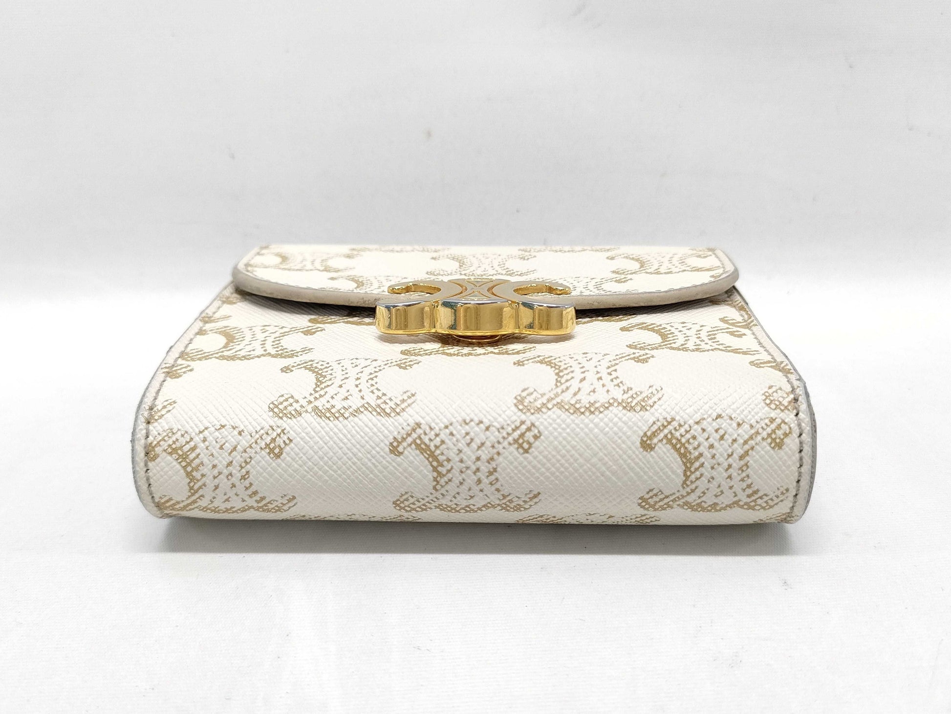 CELINE Triomphe Leather Compact Wallet
