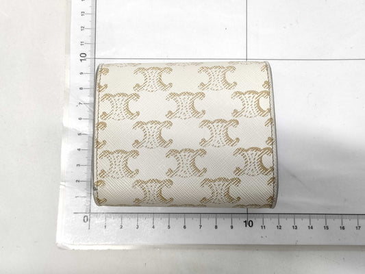 CELINE Triomphe Leather Compact Wallet