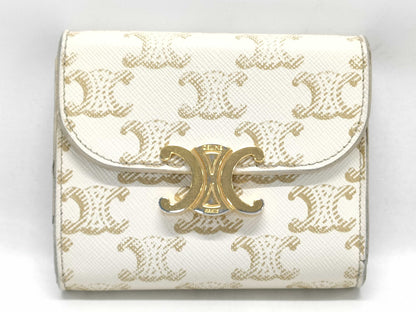 CELINE Triomphe Leather Compact Wallet
