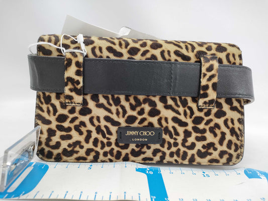 JIMMY CHOO Madeline Leopard Harako Leather Shoulder Bag