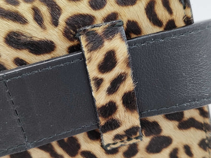 JIMMY CHOO Madeline Leopard Harako Leather Shoulder Bag