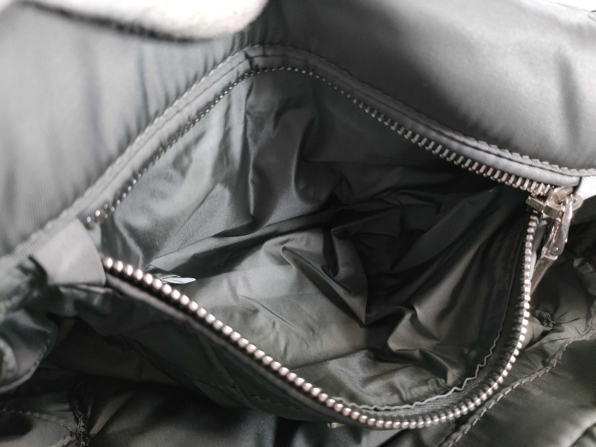 PRADA Nylon Bomber Chain Shoulder Bag with Silver Hardware