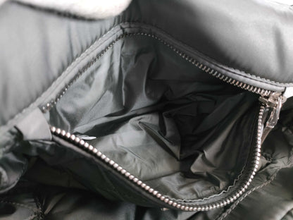 PRADA Nylon Bomber Chain Shoulder Bag with Silver Hardware