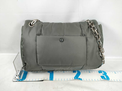 PRADA Nylon Bomber Chain Shoulder Bag with Silver Hardware