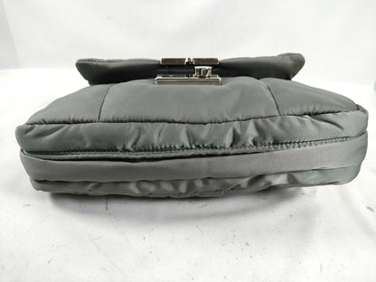 PRADA Nylon Bomber Chain Shoulder Bag with Silver Hardware
