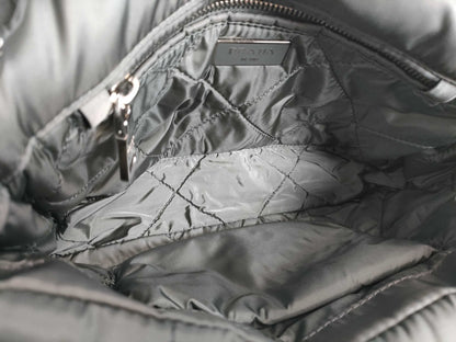 PRADA Nylon Bomber Chain Shoulder Bag with Silver Hardware