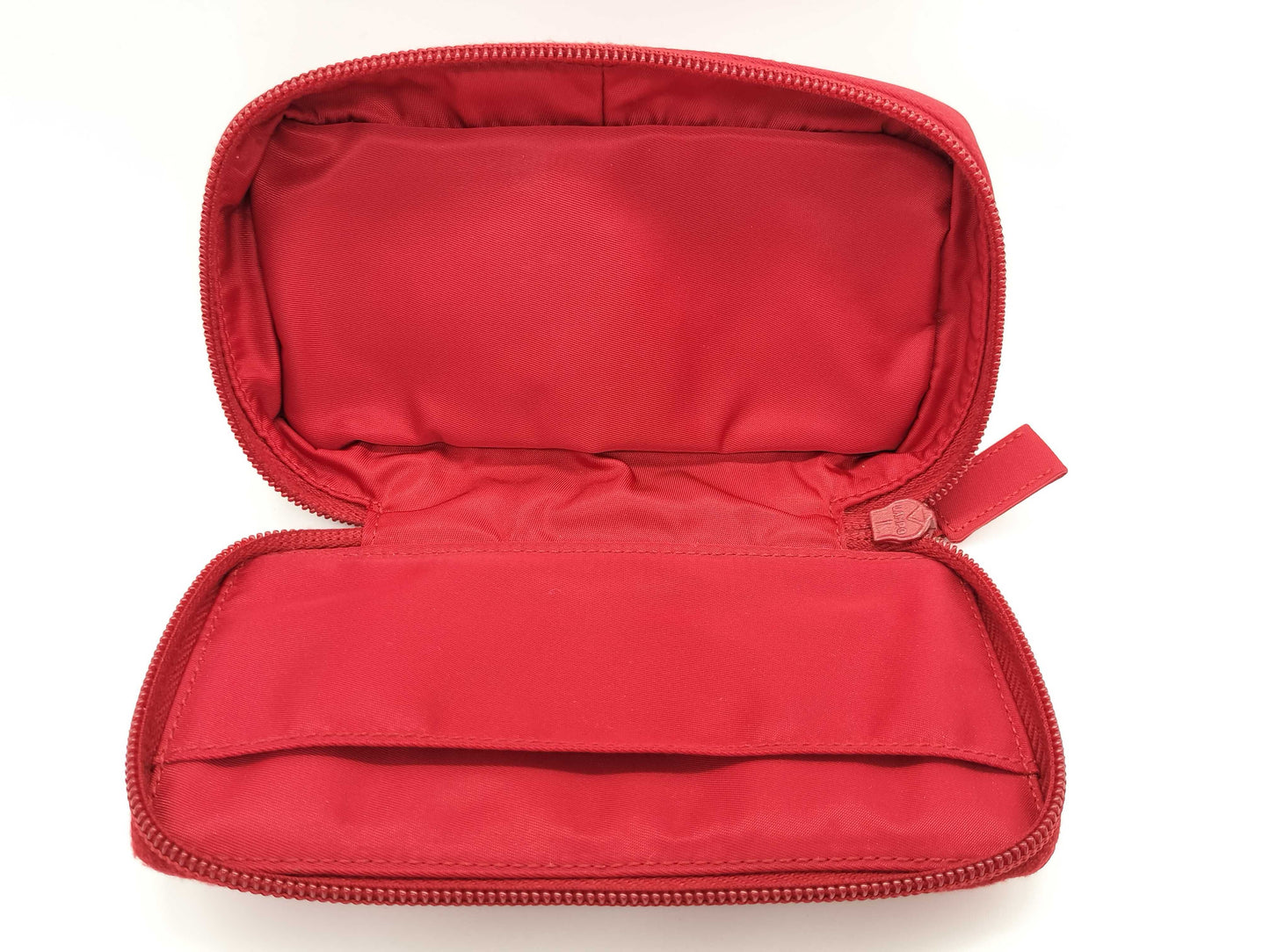 PRADA nylon zipper pouch, red