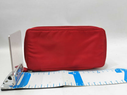 PRADA nylon zipper pouch, red