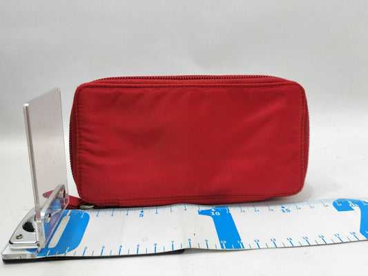 PRADA nylon zipper pouch, red
