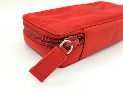 PRADA nylon zipper pouch, red