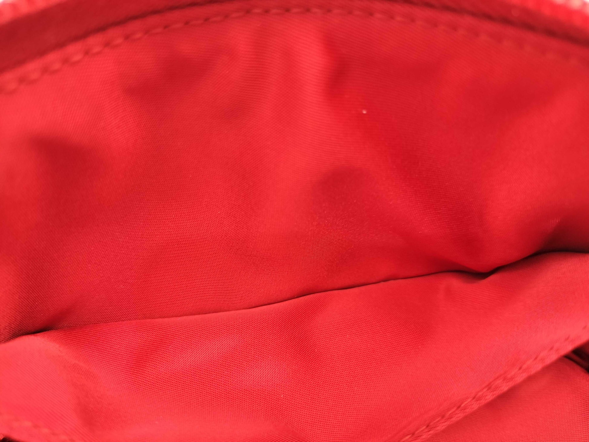 PRADA nylon zipper pouch, red