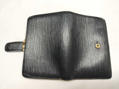 LOUIS VUITTON MI0042 Epi Folding Wallet Black Wallet
