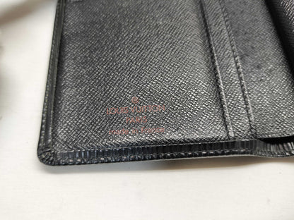 LOUIS VUITTON MI0042 Epi Folding Wallet Black Wallet