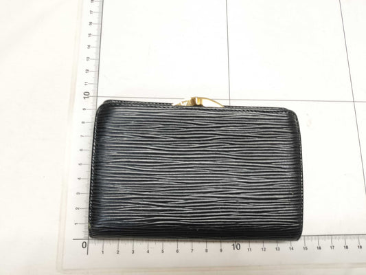 LOUIS VUITTON MI0042 Epi Folding Wallet Black Wallet
