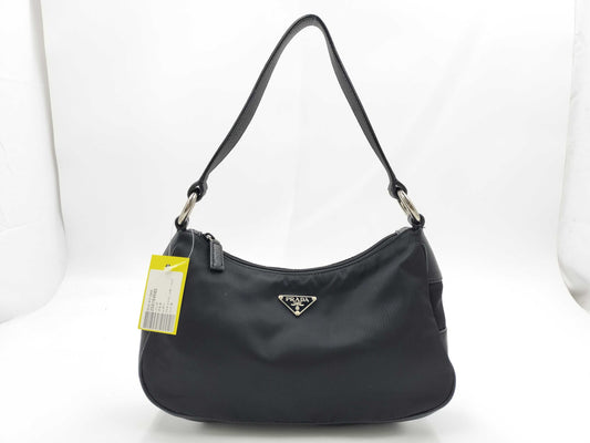 PRADA Prada nylon and leather handbag, black