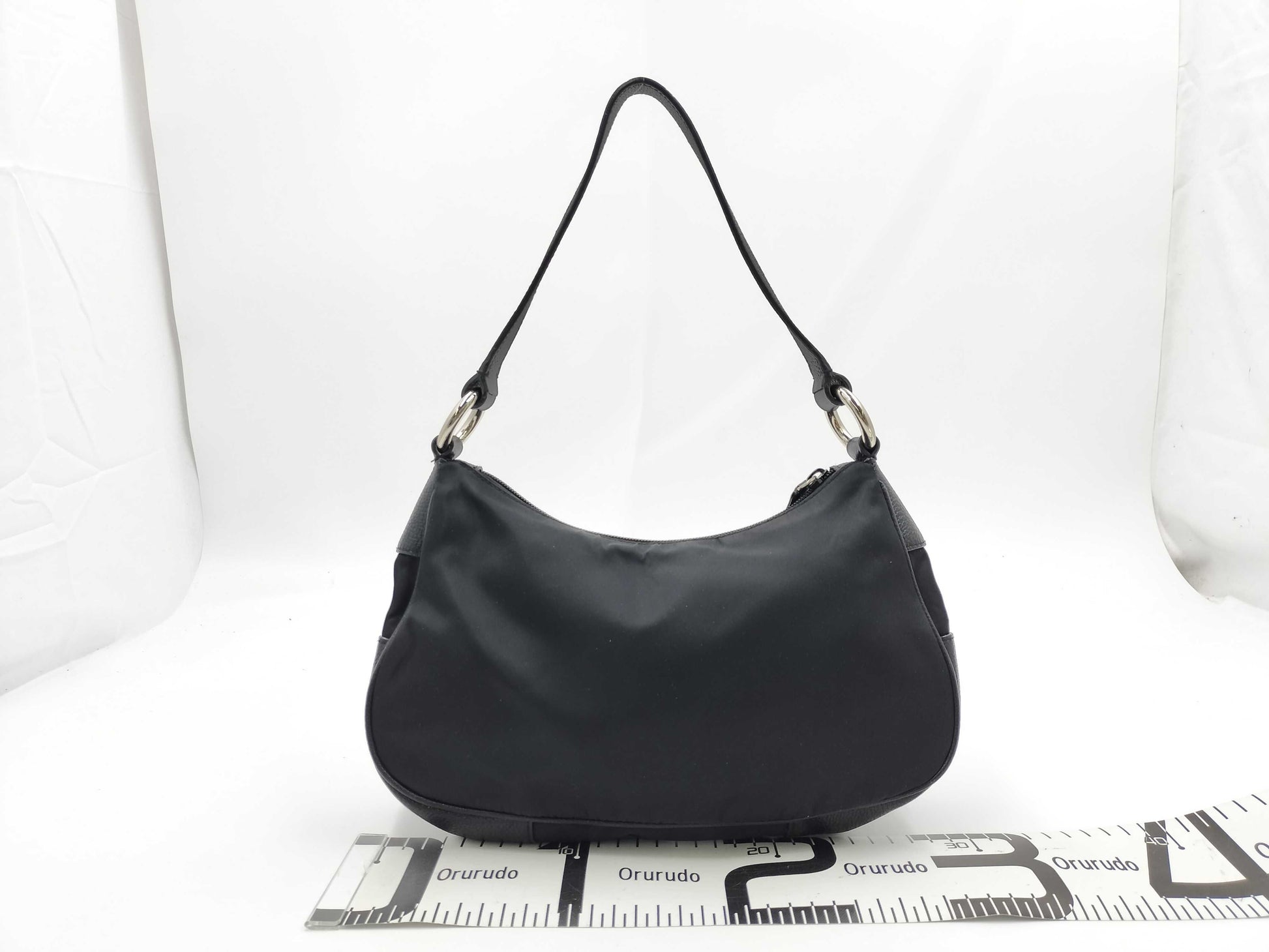 PRADA Prada nylon and leather handbag, black