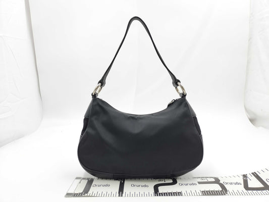 PRADA Prada nylon and leather handbag, black
