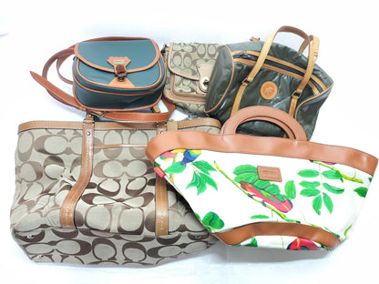 5 COACH tote bags, including Coach and Kenzo