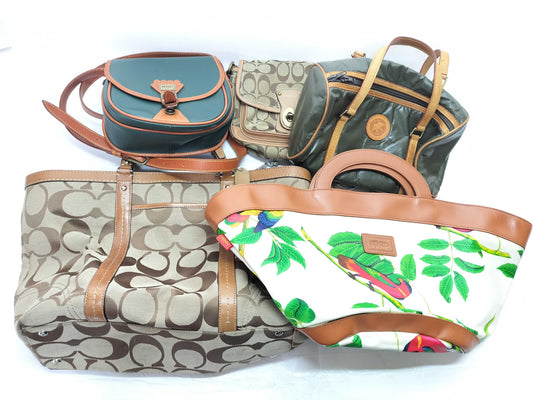 5 COACH tote bags, including Coach and Kenzo