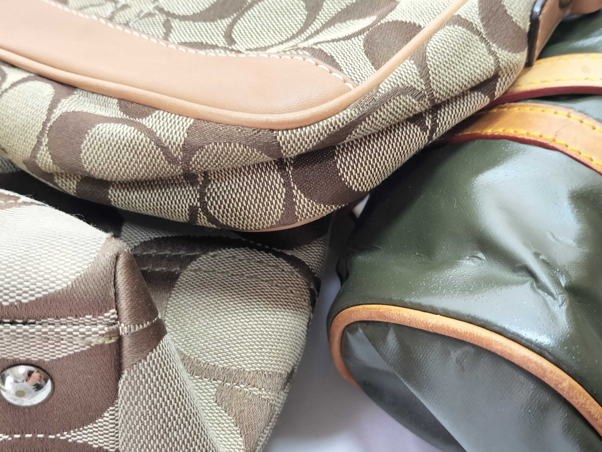 5 COACH tote bags, including Coach and Kenzo