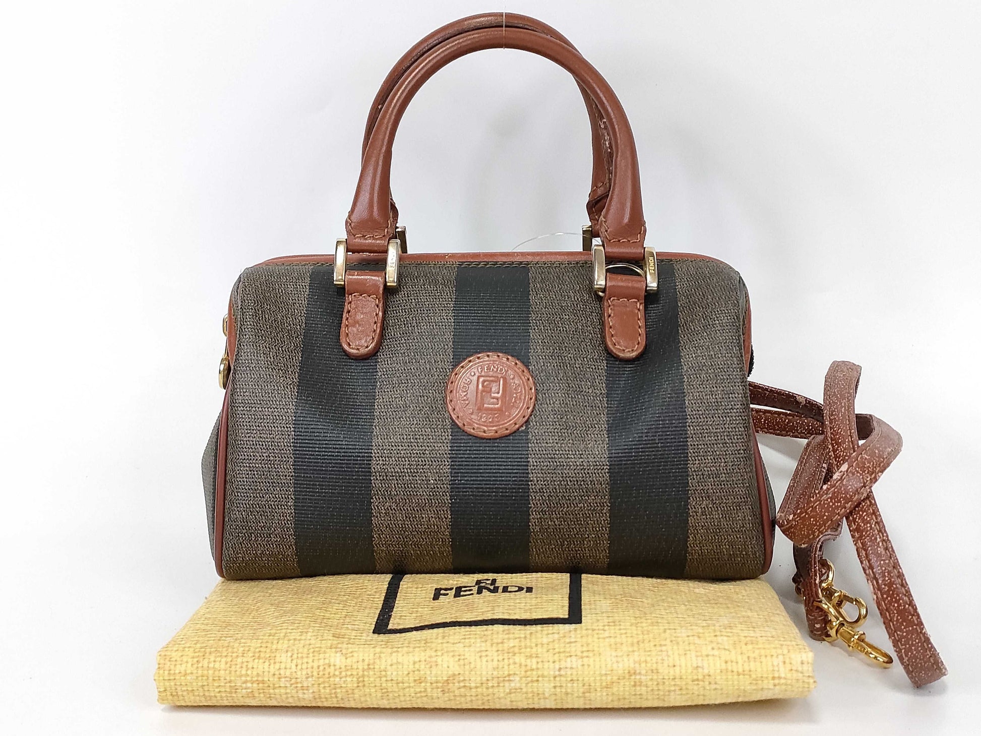 FENDI Pecan Print Mini Boston Bag Boston Bag