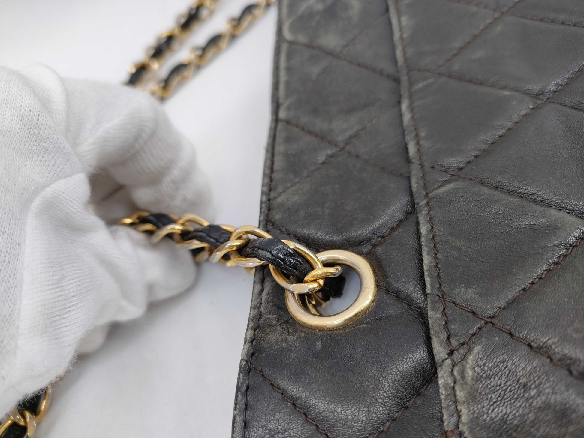 CHANEL [With sticker card] 0 series lambskin @Matelasse chain shoulder bag
