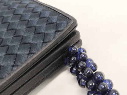 BOTTEGA VENETA Intrecciato Satin Handbag with Beads