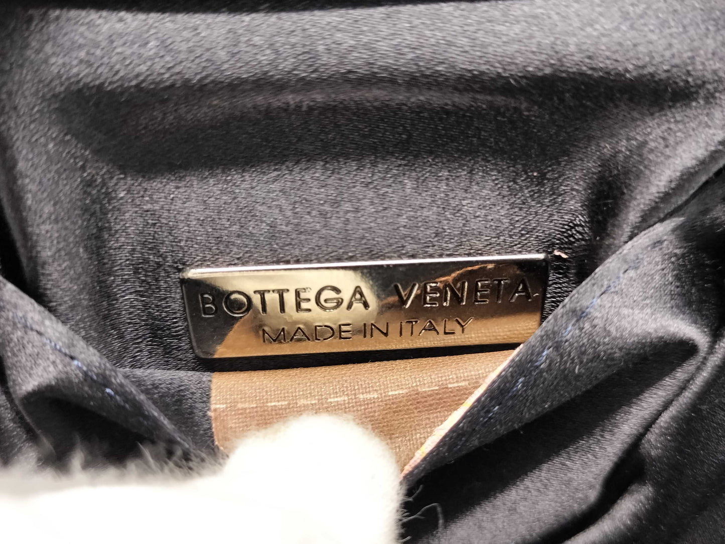 BOTTEGA VENETA Intrecciato Satin Handbag with Beads