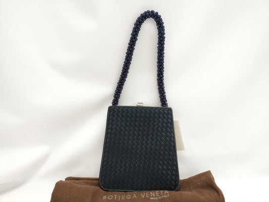 BOTTEGA VENETA Intrecciato Satin Handbag with Beads