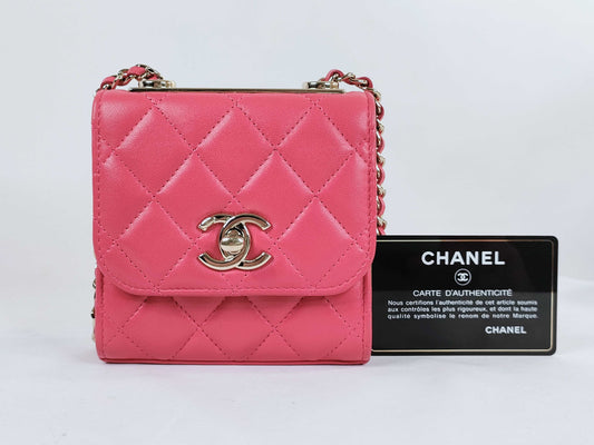 CHANEL [Card and sticker included] 30 series lambskin mini chain wallet shoulder bag