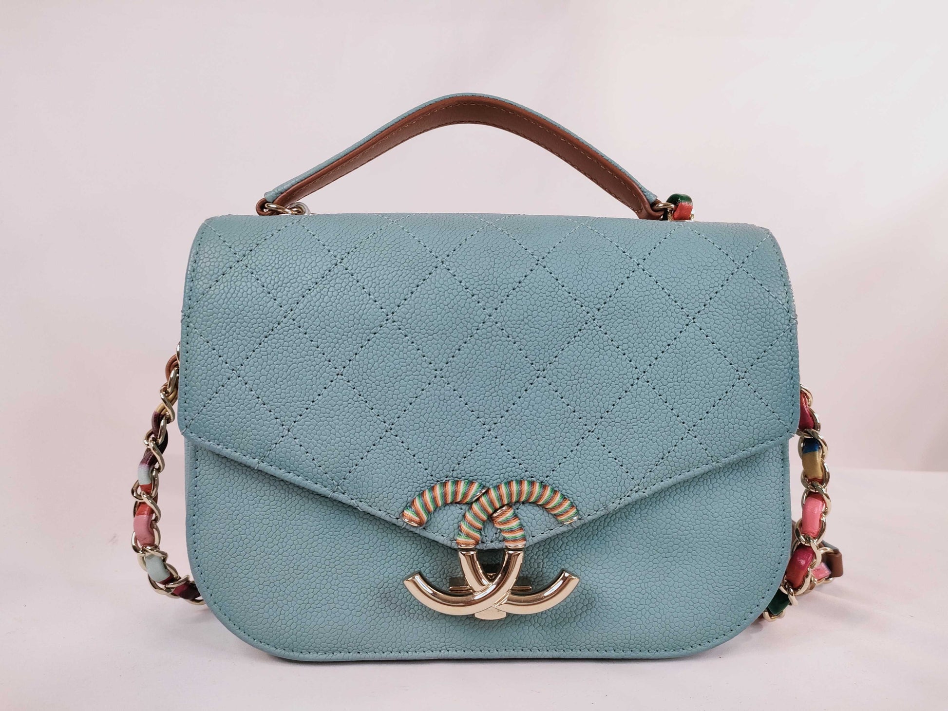 CHANEL [No card, sticker included] No. 23 Lambskin Matelasse 2-Way Chain Shoulder Cruise Line Shoulder Bag