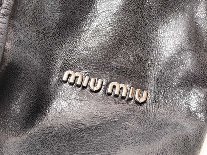 Miu Miu Leather/Silver Hardware/Hand/One-Shoulder/Gathered Handbag
