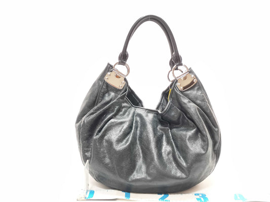 Miu Miu Leather/Silver Hardware/Hand/One-Shoulder/Gathered Handbag