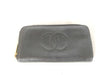 CHANEL [With sticker] No. 8 Caviar Leather Round Zip Wallet / No. 8 Wallet