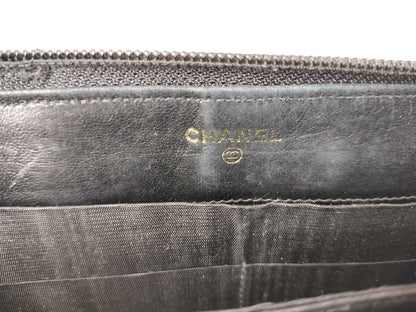 CHANEL [With sticker] No. 8 Caviar Leather Round Zip Wallet / No. 8 Wallet