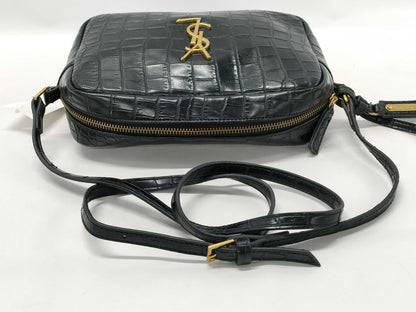 Yves Saint Laurent Croco Embossed Shoulder Bag