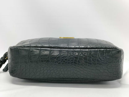 Yves Saint Laurent Croco Embossed Shoulder Bag