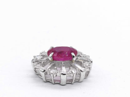 Colored Stone 1.01ct D0.43ct K18WG 1.8g Pendant Top 