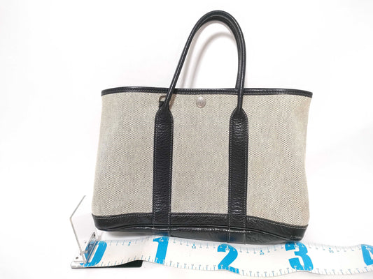 HERMES Garden Party Canvas/? H Tote Bag