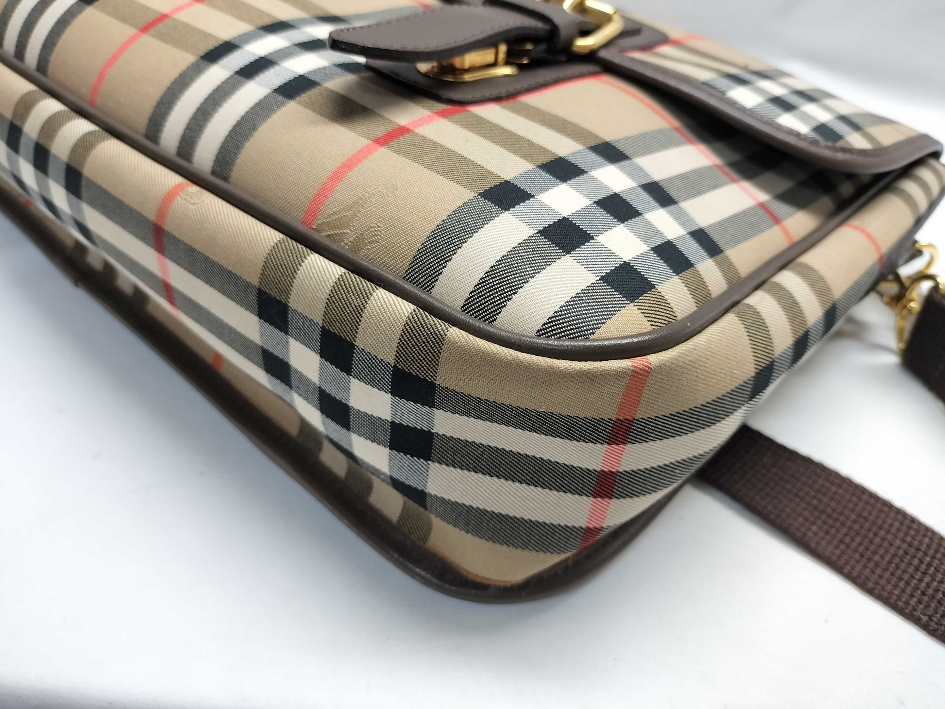 BURBERRY Check Messenger Shoulder Bag