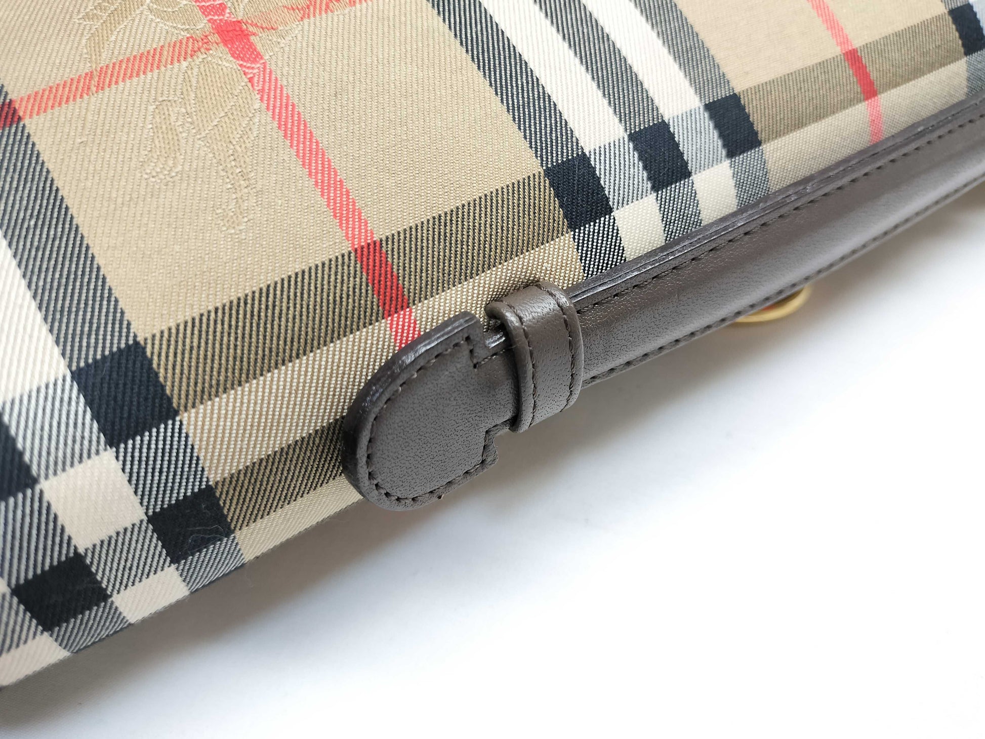 BURBERRY Check Messenger Shoulder Bag