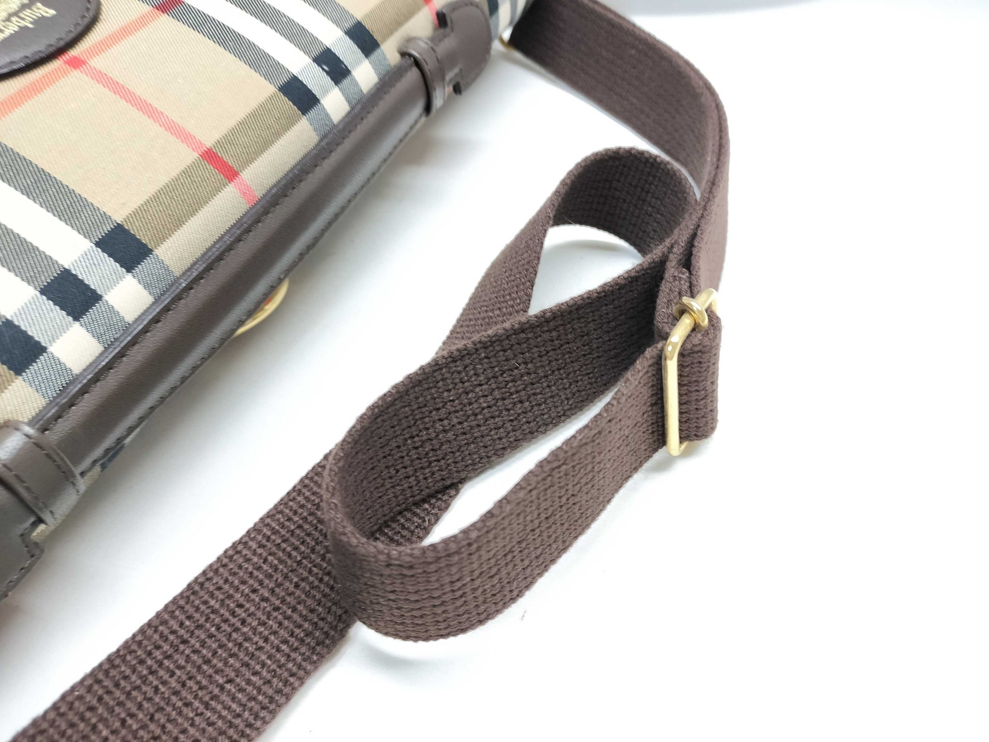 BURBERRY Check Messenger Shoulder Bag